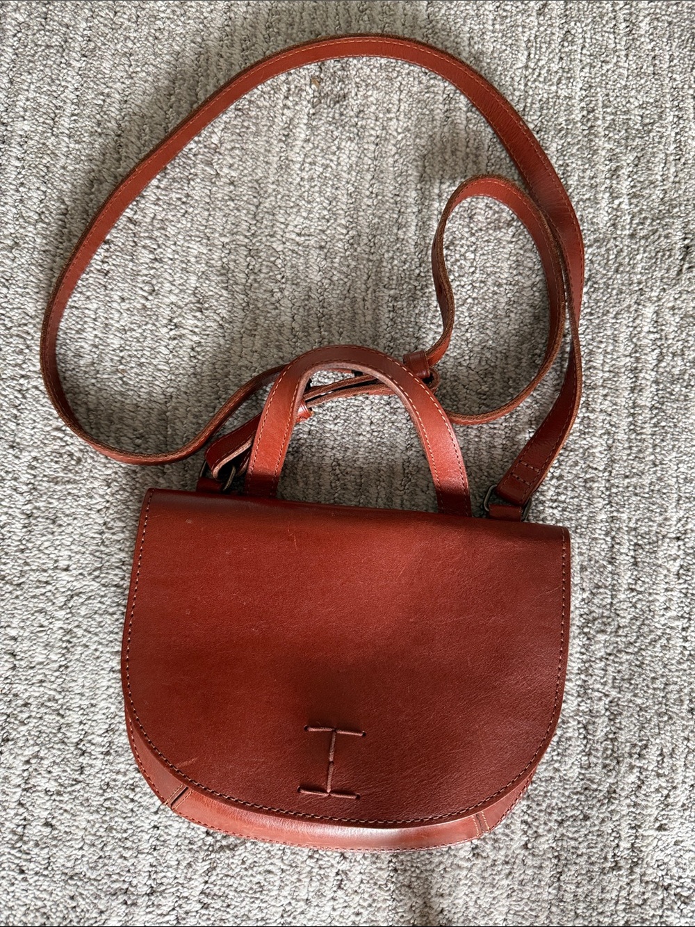 Lucky Brand small leather Saddle Crossbody Bag